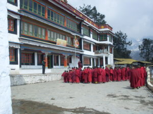 Monks at Bomdila Monastery, Arunachal Pradesh