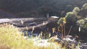 Chakzam iron-chain bridge near Tawang, built by Thangtong Gyalpo
